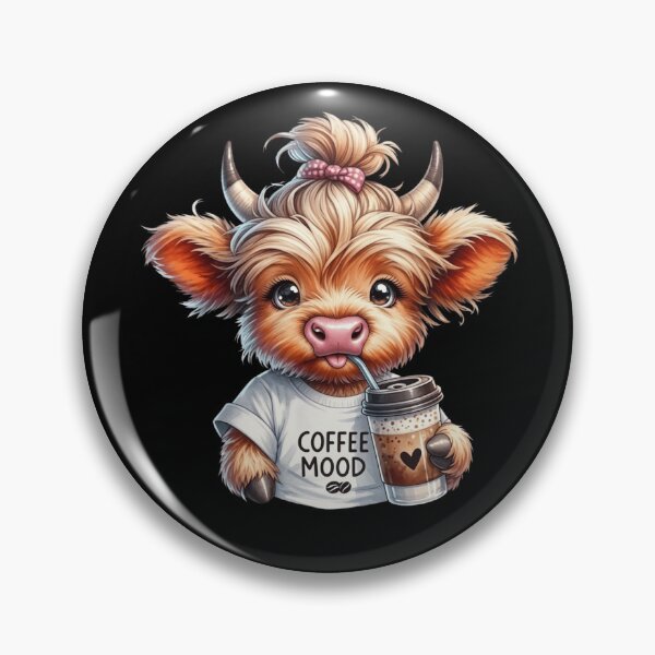Item preview, Cute Baby Highland Cow Coffee Mood Messy Bun designed and sold by haitrieuic96.