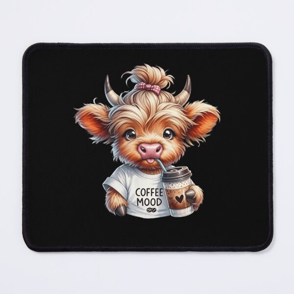 Item preview, Cute Baby Highland Cow Coffee Mood Messy Bun designed and sold by haitrieuic96.