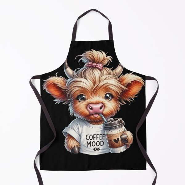 Item preview, Cute Baby Highland Cow Coffee Mood Messy Bun designed and sold by haitrieuic96.
