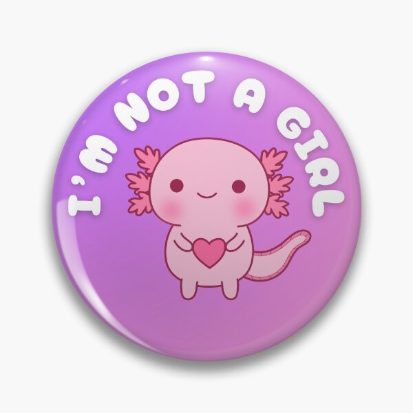 Item preview, I'm Not A Girl Cute Axolotl Nonbinary Trans Pride designed and sold by feralheartsclub.