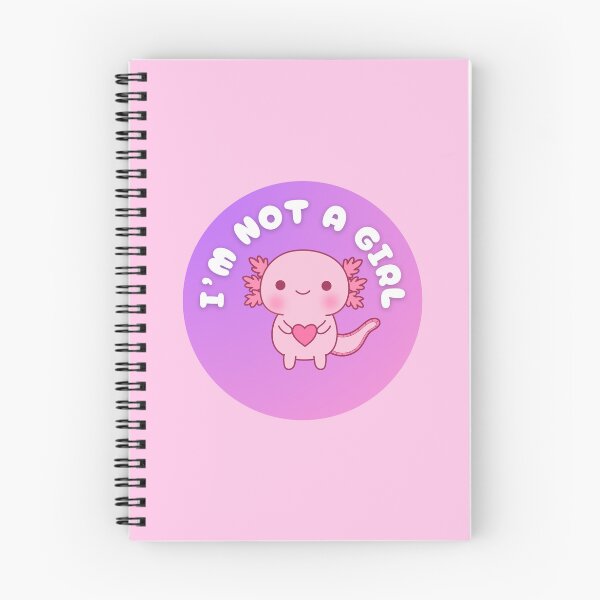 Item preview, I'm Not A Girl Cute Axolotl Nonbinary Trans Pride designed and sold by feralheartsclub.