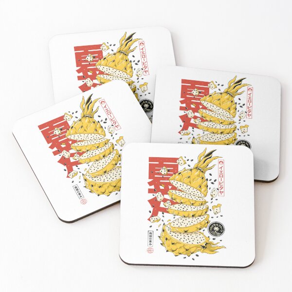 Item preview, Yellow Pitaya , Vintage Japanese Fruit Label Art Print designed and sold by NullSpacePrints.
