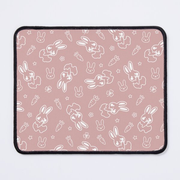 Item preview, Cute Kawaii Bunny Seamless Pattern | Minimal Pink Rabbit & Carrot Design designed and sold by romyca creation_22.