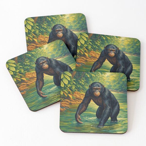 Item preview, Bonobo Jungle Wildlife Digital Animal Art designed and sold by kakarikihill.