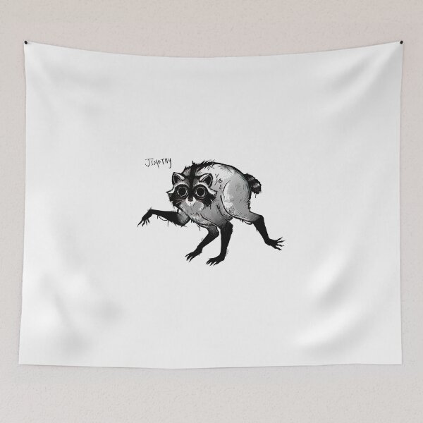 Item preview, Jimothy Our Modern Day Cryptid Dark Ink Creepy Seattle Raccoon designed and sold by perkeyflai.