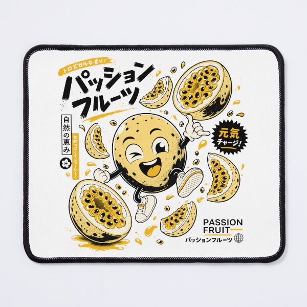 Item preview, Passion Fruit Mascot , Vintage Japanese Fruit Label Art Print designed and sold by NullSpacePrints.