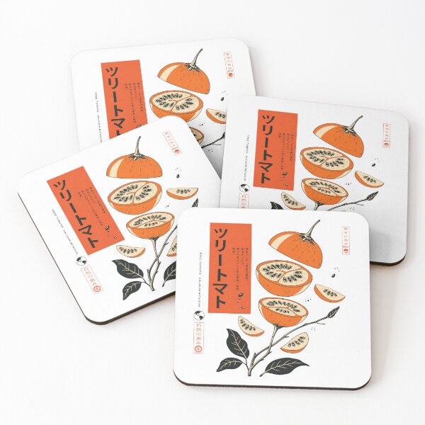 Item preview, Tree Tomato Botanical , Vintage Japanese Fruit Label Art Print designed and sold by NullSpacePrints.