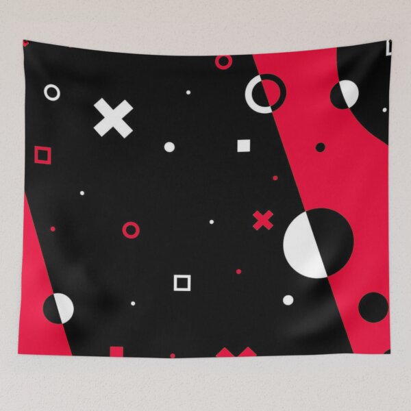 Item preview, Red and Black Geometric Gamer Pattern Esports Art designed and sold by Jimakmo.