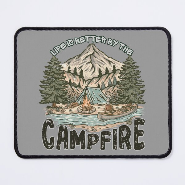 Item preview, Vintage Campfire Mountain Outdoor Adventure Quote designed and sold by BreezifyDesignStudio.