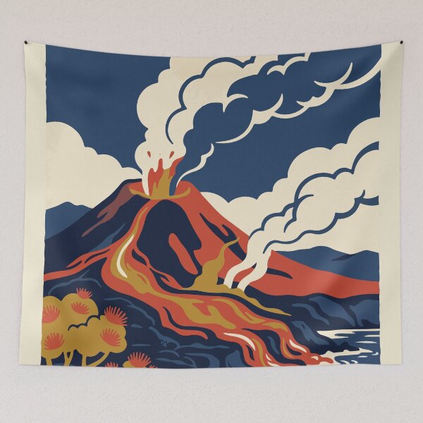 Item preview, Parque Nacional de los Volcanes de Hawái, EE. UU. Viajes vintage designed and sold by RareDeerArt.