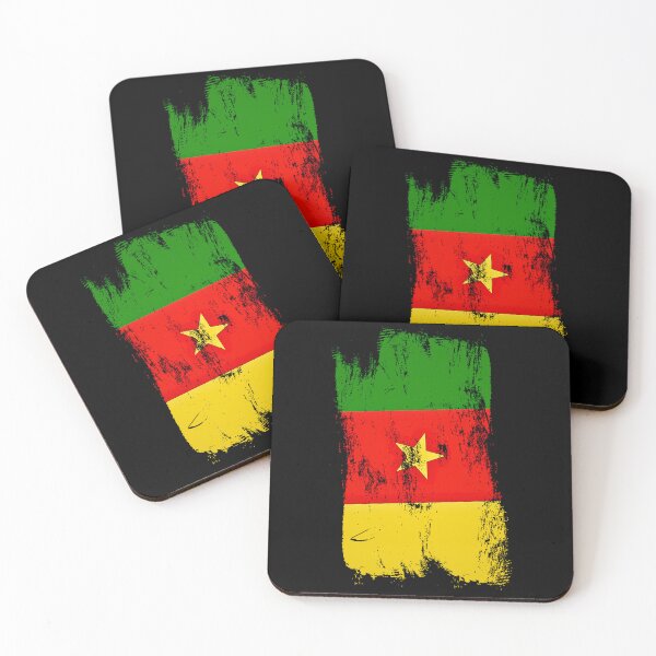 Item preview, Cameroon Flag Distressed Paint Brush Stroke designed and sold by Danny-Arts1.