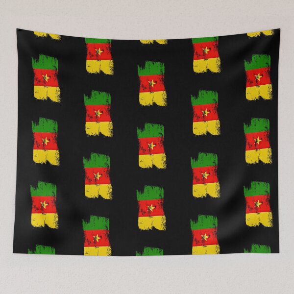 Item preview, Cameroon Flag Distressed Paint Brush Stroke designed and sold by Danny-Arts1.
