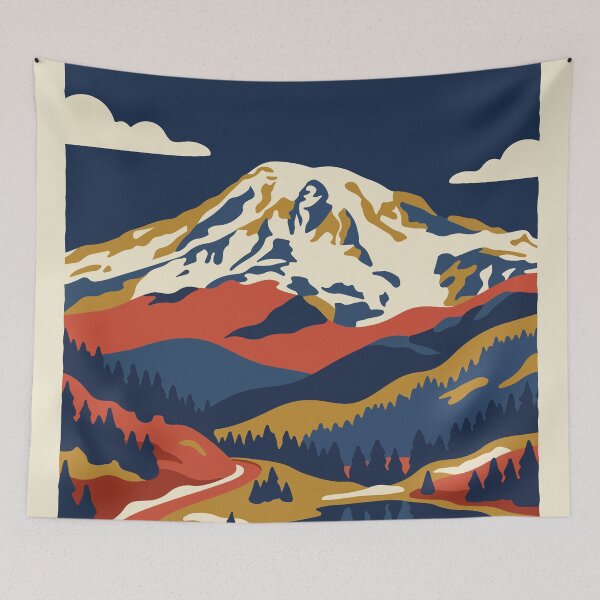 Item preview, Mount Rainier National Park USA Travel Vintage designed and sold by RareDeerArt.