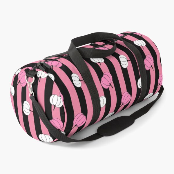 Item preview, Pink and white pumpkin toss on black stripes designed and sold by PrettywithColor.