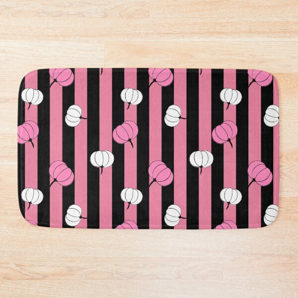 Item preview, Pink and white pumpkin toss on black stripes designed and sold by PrettywithColor.