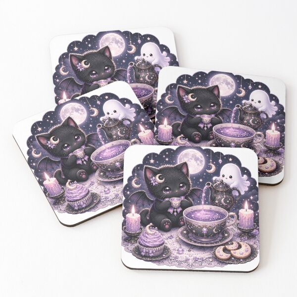 Item preview, Pastel Gothic Tea Party Kitten Sticker designed and sold by Sangrariel.