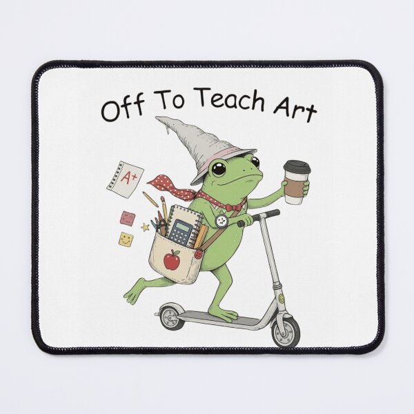 Item preview, Off To Teach Art Whimsical Wizard Frog Riding Scooter designed and sold by haitrieuic96.