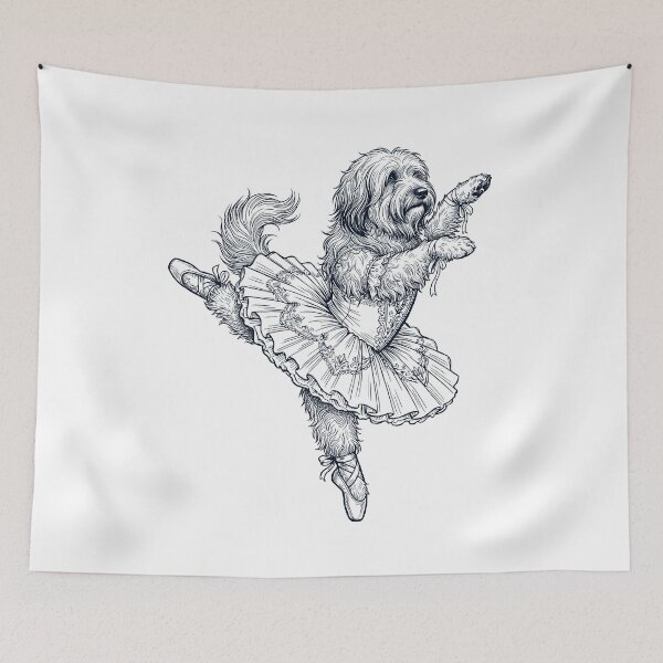 Item preview, Vintage Tibetan Terrier Ballet Dancer Ballerina Dog Lover designed and sold by dian-rody-crest.