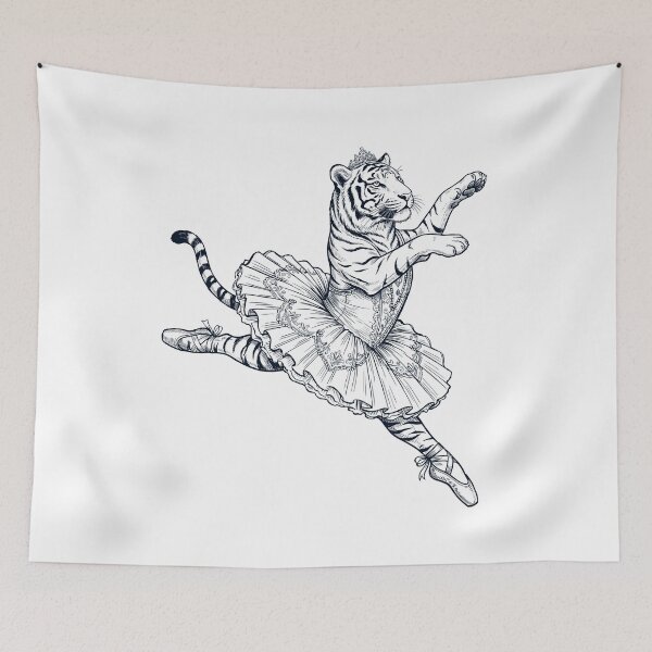 Item preview, Vintage Tiger Ballet Dancer Ballerina Animal Lover designed and sold by dian-rody-crest.