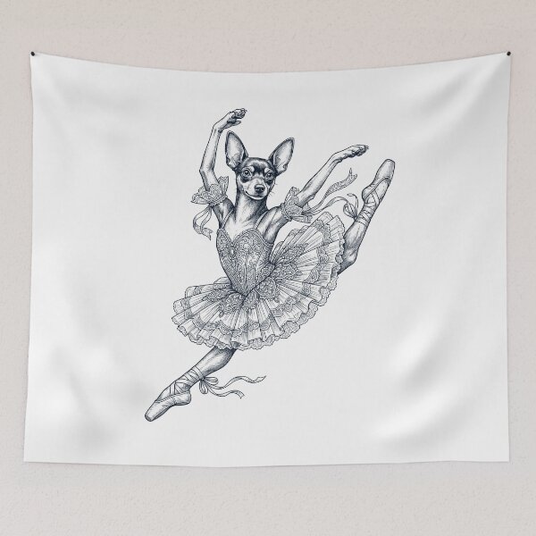 Item preview, Vintage Toy Fox Terrier Ballet Dancer Ballerina Dog Lover designed and sold by dian-rody-crest.