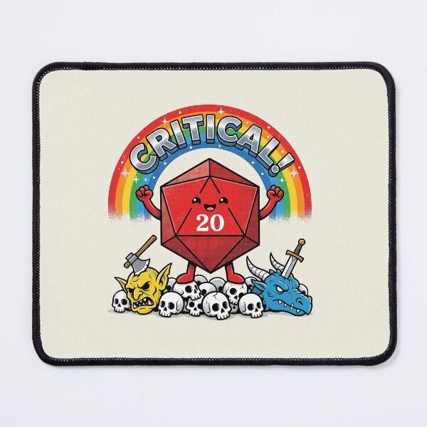Item preview, Critical Hit D20 Mascot Rainbow Fantasy RPG Dice Gamer designed and sold by AdyKurniawan.