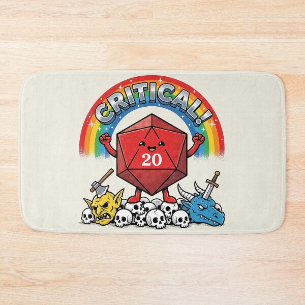 Item preview, Critical Hit D20 Mascot Rainbow Fantasy RPG Dice Gamer designed and sold by AdyKurniawan.