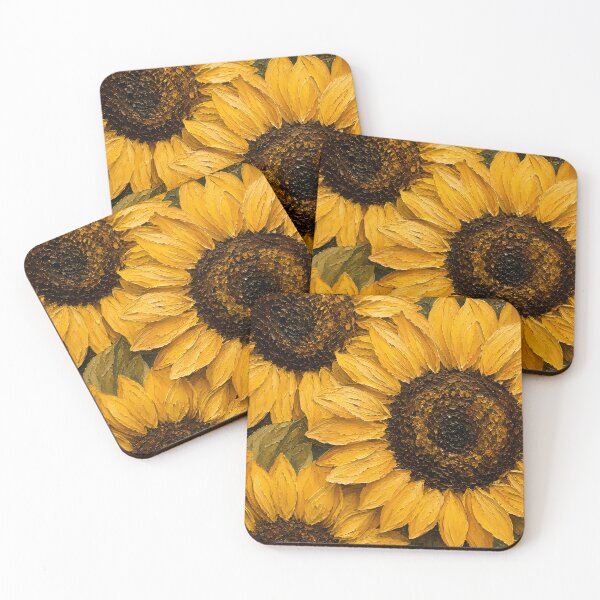 Item preview, Yellow Sunflowers Textured Impasto Oil Painting Fine Art designed and sold by ChubbyGoong.