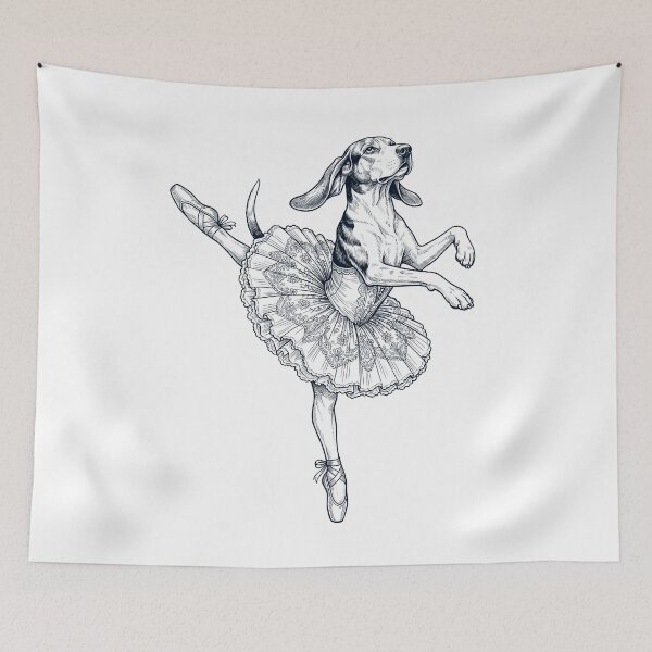 Item preview, Vintage Treeing Walker Coonhound Ballet Dancer Ballerina Dog Lover designed and sold by dian-rody-crest.
