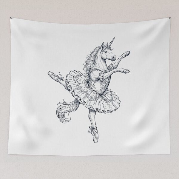 Item preview, Vintage Unicorn Ballet Dancer Ballerina Animal Lover designed and sold by dian-rody-crest.