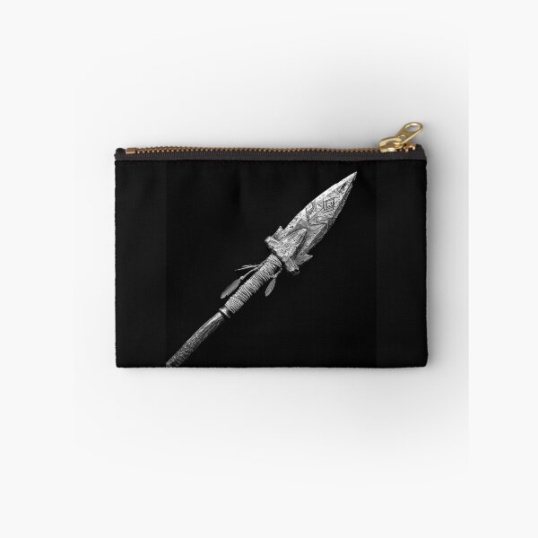 Item preview, Ancient Tribal Spearhead | Primitive Stone Weapon Black and White Illustration designed and sold by inkoutninja.