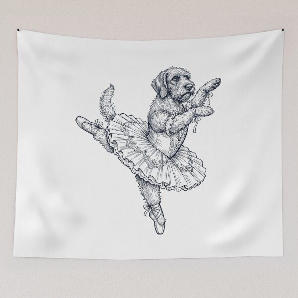 Item preview, Vintage Wirehaired Pointing Griffon Ballet Dancer Ballerina Dog Lover designed and sold by dian-rody-crest.