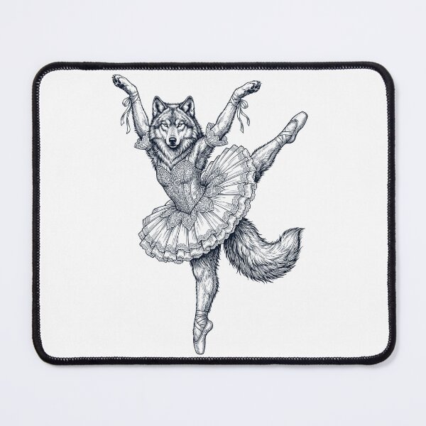Item preview, Vintage Wolf Ballet Dancer Ballerina Animal Lover designed and sold by dian-rody-crest.