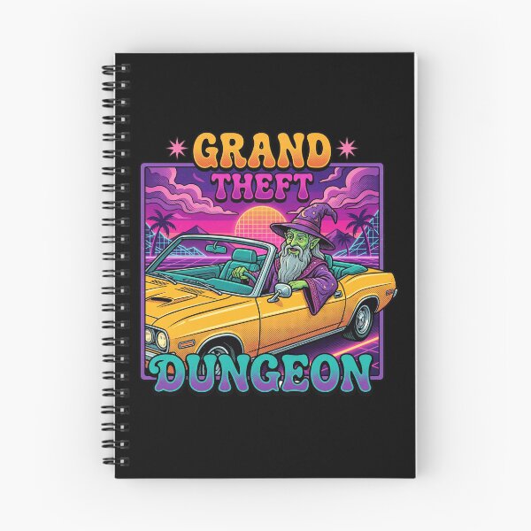 Item preview, Grand Theft Dungeon Retro Synthwave Wizard Tabletop RPG Gamer designed and sold by AdyKurniawan.