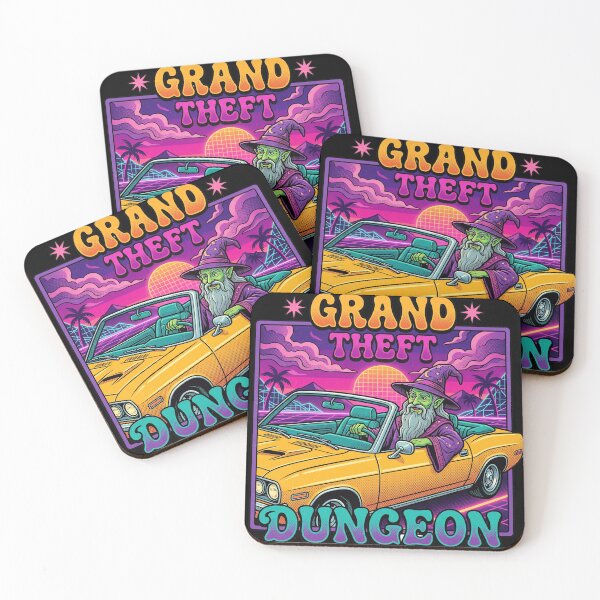 Item preview, Grand Theft Dungeon Retro Synthwave Wizard Tabletop RPG Gamer designed and sold by AdyKurniawan.