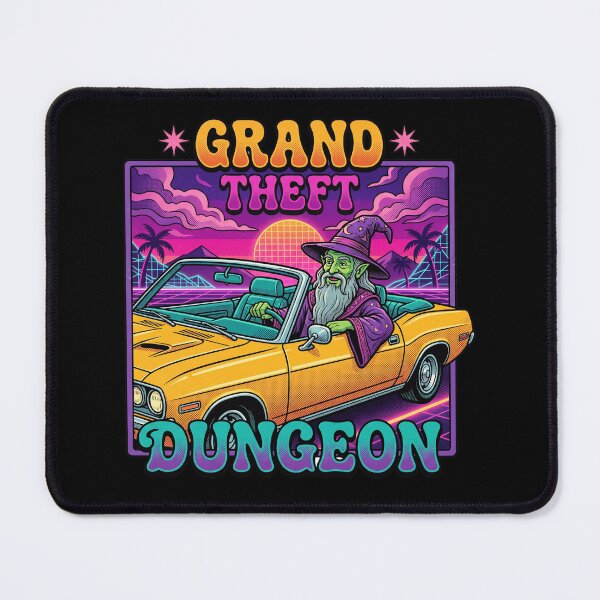 Item preview, Grand Theft Dungeon Retro Synthwave Wizard Tabletop RPG Gamer designed and sold by AdyKurniawan.