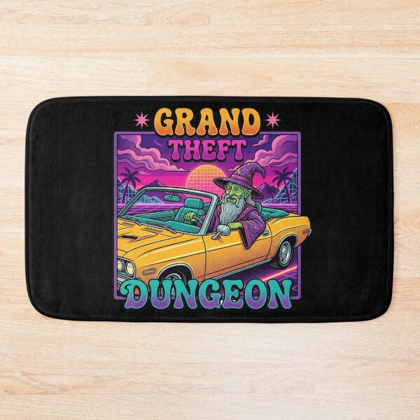 Item preview, Grand Theft Dungeon Retro Synthwave Wizard Tabletop RPG Gamer designed and sold by AdyKurniawan.