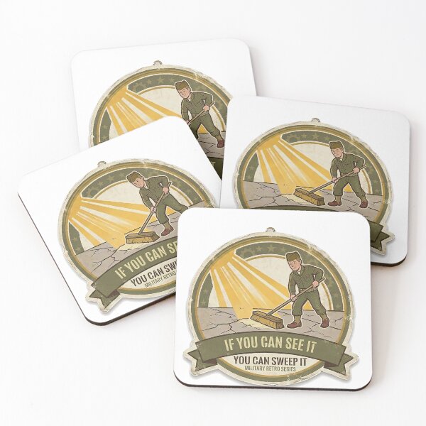 Item preview, Funny Military Sweep the Sunlight Badge designed and sold by Momma'SanityDesign.