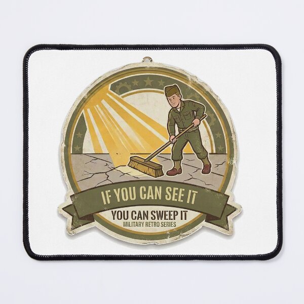Item preview, Funny Military Sweep the Sunlight Badge designed and sold by Momma'SanityDesign.