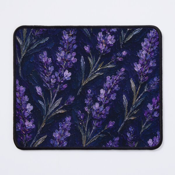 Item preview, Dark Lavender Floral Impasto Oil Painting Fine Art Pattern designed and sold by ChubbyGoong.