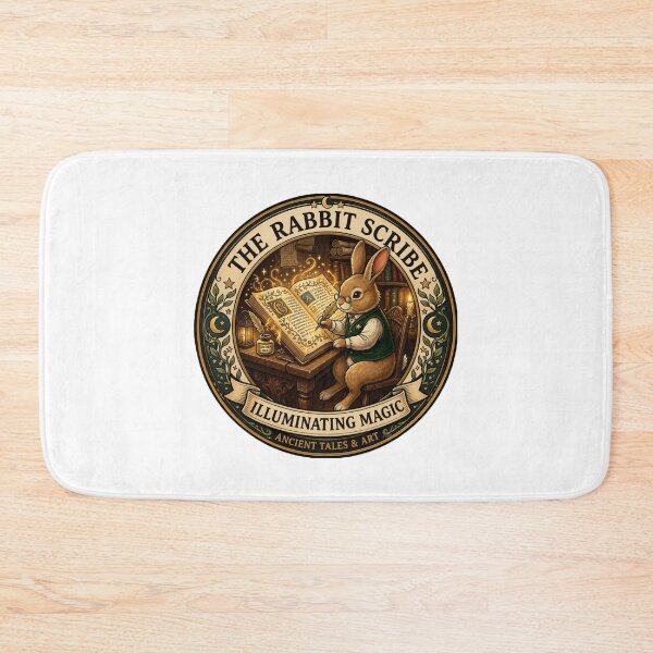 Item preview, The Rabbit Scribe | Illuminated Manuscript Bunny | Fantasy Library | Medieval Cottagecore Book Lover1 designed and sold by MrDev.