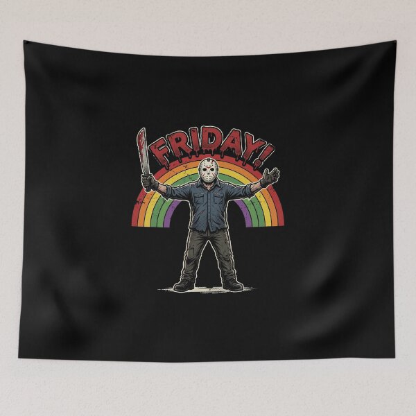 Item preview, Friday Summer Slasher Horror Retro Rainbow Halloween Spooky designed and sold by AdyKurniawan.