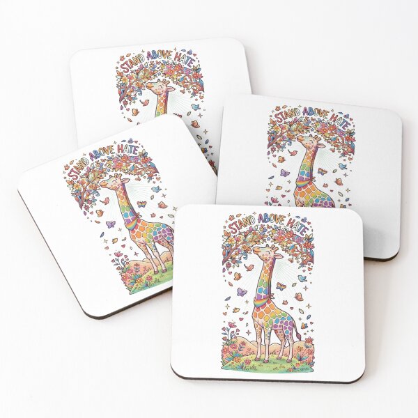 Item preview, Stand Above Hate - Rainbow Giraffe Pride Illustration designed and sold by DesignsCreative.
