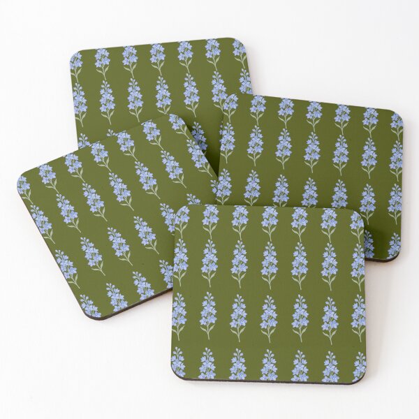 Item preview, Blue Lupin Pattern on Olive Green Seamless Floral. designed and sold by ​Jyoti Digital Artist.