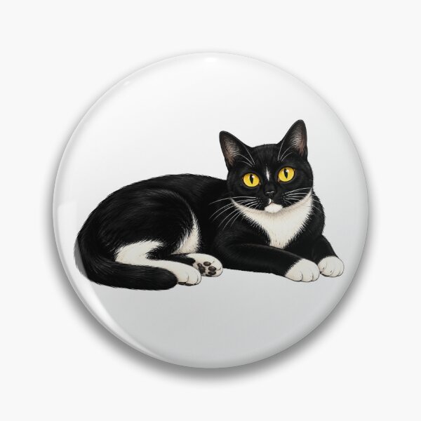 Item preview, Relaxing Tuxedo Cat with Golden Eyes designed and sold by Myra365Art.