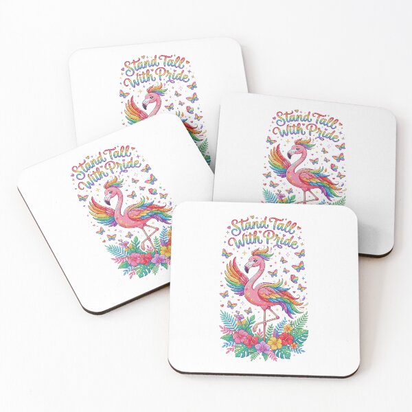 Item preview, Stand Tall With Pride - Rainbow Flamingo Pride Illustration designed and sold by DesignsCreative.