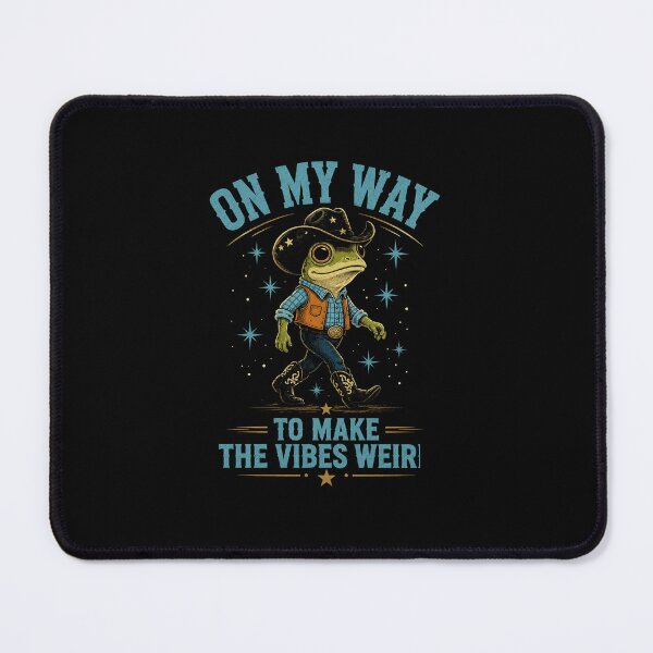Item preview, On My Way To Make The Vibes Weird Funny Frog Cowboy Design designed and sold by MiALopezArt.