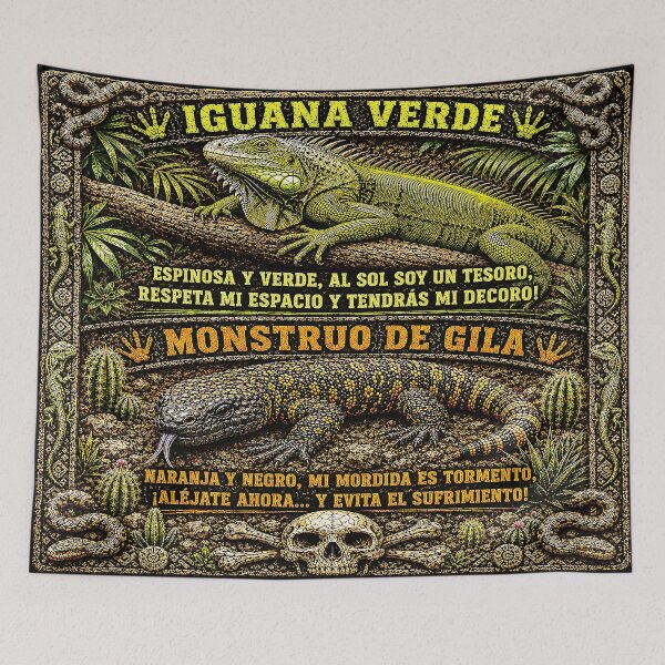 Item preview, Green Iguana & Gila Monster | Spanish Vintage Reptile Design | Iguana Verde & Monstruo de Gila designed and sold by Alchemy Forge.