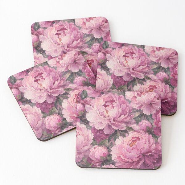Item preview, Pink Peonies Impasto Oil Painting Floral Pattern designed and sold by ChubbyGoong.
