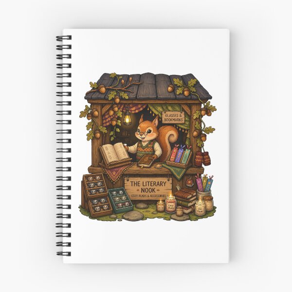 Item preview, The Literary Nook | Cozy Bookshop Squirrel | Reading Accessories | Cottagecore Book Lover Gift designed and sold by MrDev.
