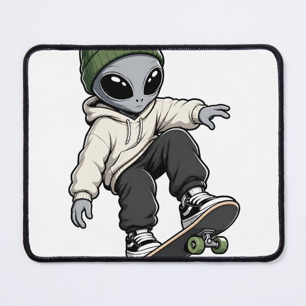 Item preview, Skater Alien in Green Beanie designed and sold by Jaideep Walia.
